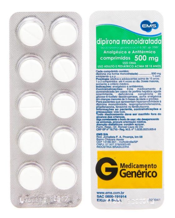 DIPIRONA 500MG 50X10 CPS